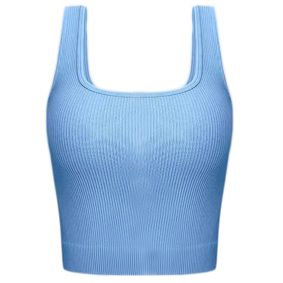 Women's Square Neck Ribbed Crop Tanks Top Sleeveless Camisole Breathable Vest Solid Color Tops for Casual and Party Wear