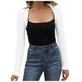 thumbnail image 1 of Women's Square Neck Ruched Long Sleeve Cropped Cardigan Double Lined Open Front Shrug Bolero Tops for Going Out, 1 of 4