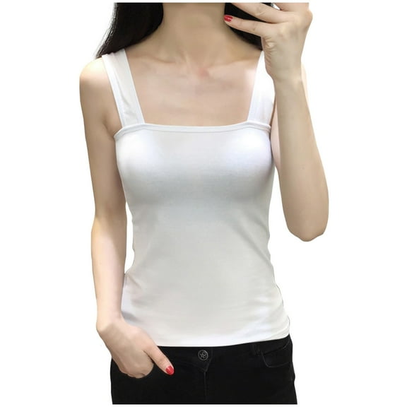 Women's Square Neck Sleeveless Blouse Soft Fitted Tank Top for Office To Weekend Wear Quiet Luxury Style in Neutral Solid Tones