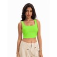 thumbnail image 1 of Women's Sleeveless Square Neck Crop Top - Cute Seamless Slim Fit Tank Top, Breathable Summer Casual Wear, XS-L, 1 of 6