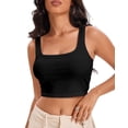 thumbnail image 1 of Women's Square Neck Sleeveless Workout Tank Top - Strappy Crop Top for Fitness, Yoga/Gym /Casual Wear, 1 of 6