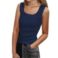 thumbnail image 1 of Women's Square Neck Tank Top Sleeveless Casual Layering Shirt For Summer Ideal For And Outfits Comfortable Basic Top, 1 of 2