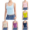 thumbnail image 1 of Women's Square Neck Tank Top Sleeveless Double Lined Basic Tops Blouse Bodysuit M, 1 of 5
