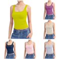 thumbnail image 1 of Women's Square Neck Tank Top Sleeveless Double Lined Basic Tops Blouse Bodysuit S, 1 of 4