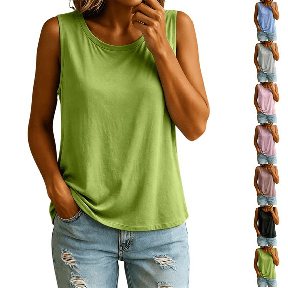 Women's Square Neck Tank Top | Soft Lightweight Sleeveless Shirt, Loose Fit Flowy Summer Basic for Layering, Casual & Workout