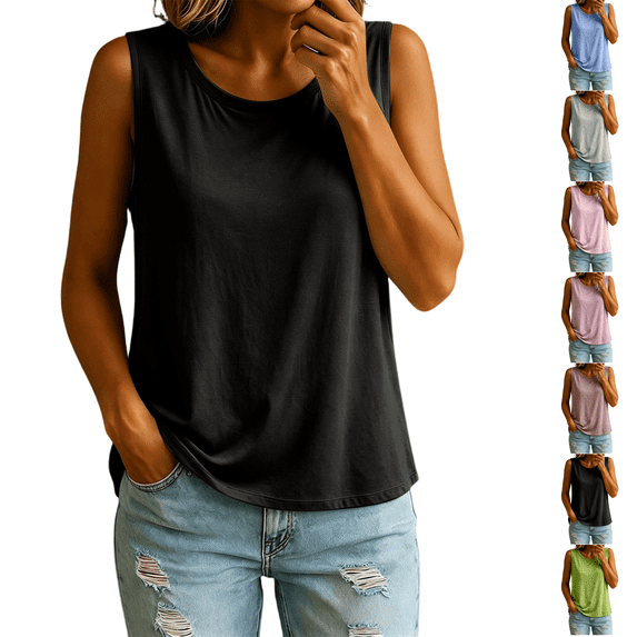 Women's Square Neck Tank Top | Soft Lightweight Sleeveless Shirt, Loose Fit Flowy Summer Basic for Layering, Casual & Workout
