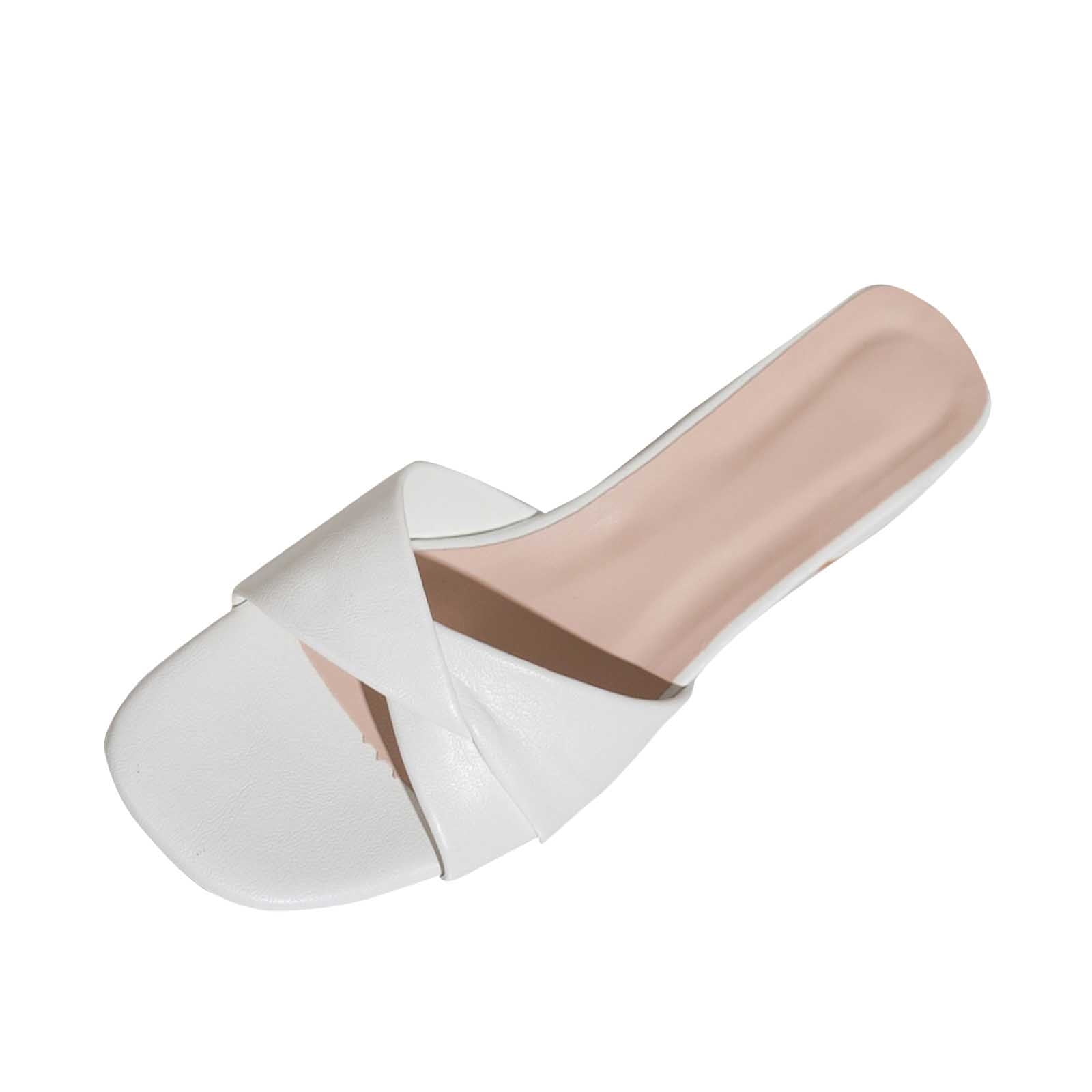Women's Square Open Toe Heels Sandals Low Block Chunky Heeled