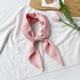 thumbnail image 1 of Women's Square Satin Scarf Solid Color Retro 50s Neck Hair Handkerchief Bandana Pink One Size, 1 of 2