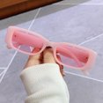 thumbnail image 1 of Womens Square Sunglasses Eye Protection Fashion Glasses PC Frame AC Lens Bright Black Gray Lens White Frame UV Blocking, 1 of 1