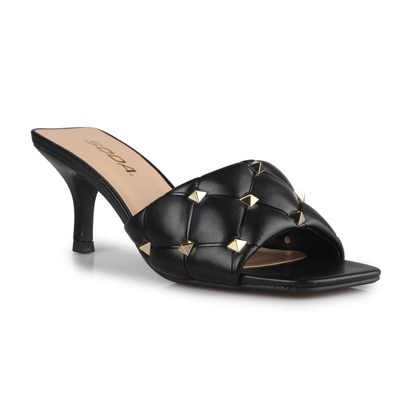 Women's Square Stud Single Strap Sandals