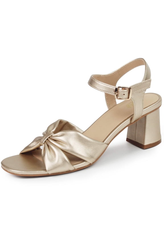 Women's Open Toe Ankle Strap Low Chunk Heel Sandals for Ladies