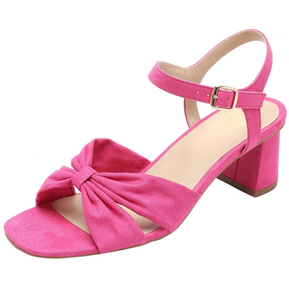 Yolanda Zula Women's Open Toe Ankle Strap Low Chunk Heel Sandals for Ladies