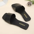 thumbnail image 1 of Women’s Square Toe Open-Toe Flat Sandals - Single Strap Non-Slip, 1 of 5