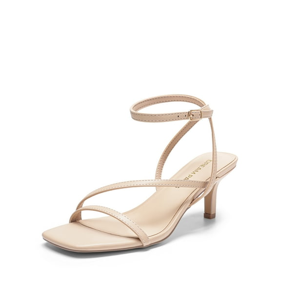 Women's Square Toe Stiletto Heels with PU-Covered Latex Insole