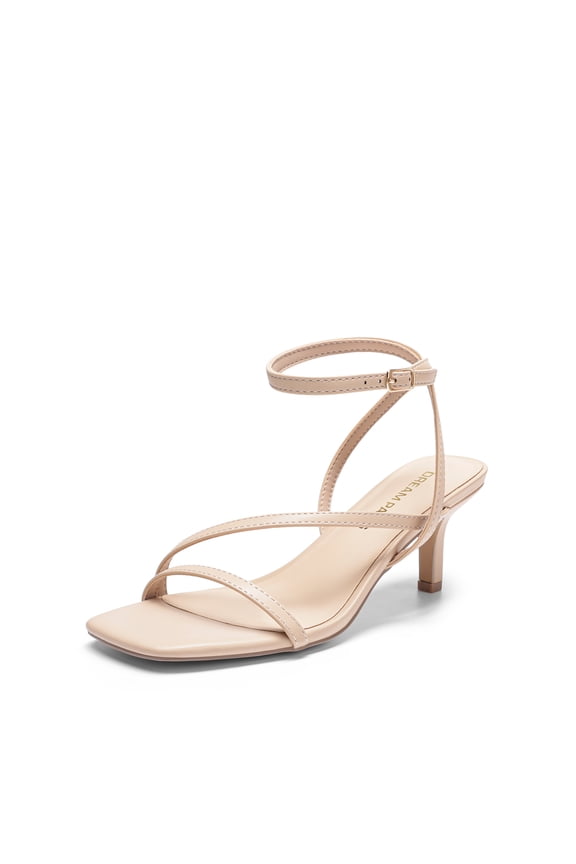 Women's Square Toe Stiletto Heels with PU-Covered Latex Insole