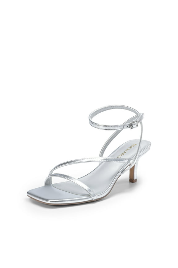 Women's Square Toe Stiletto Heels with PU-Covered Latex Insole