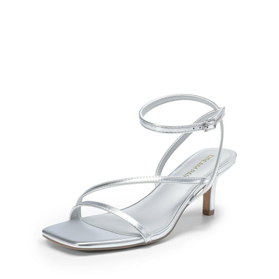 Women's Square Toe Stiletto Heels with PU-Covered Latex Insole