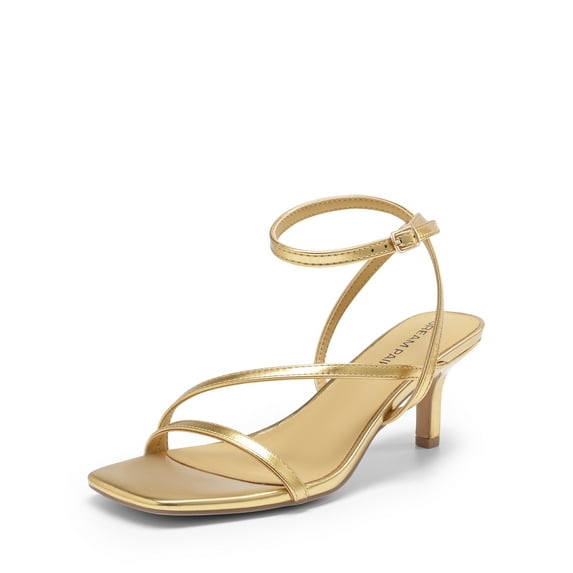 Women's Square Toe Stiletto Heels with PU-Covered Latex Insole