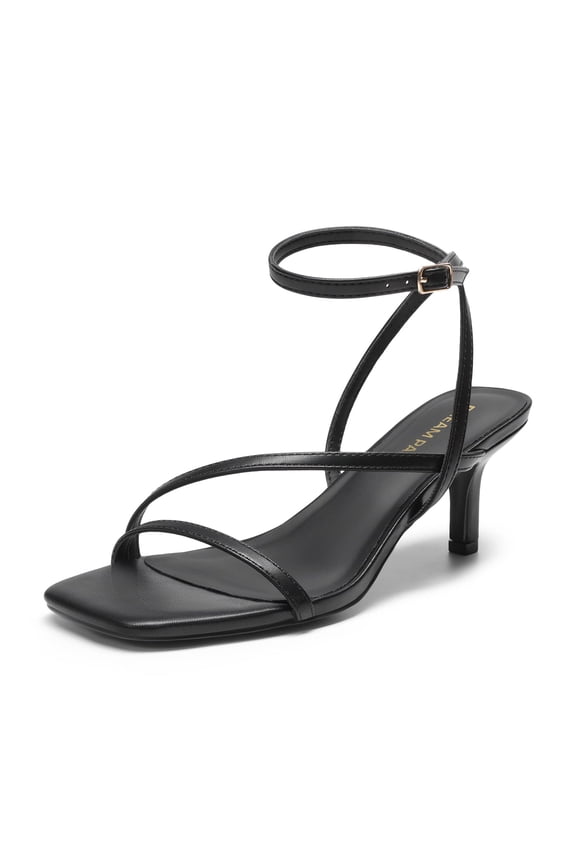 Women's Square Toe Stiletto Heels with PU-Covered Latex Insole