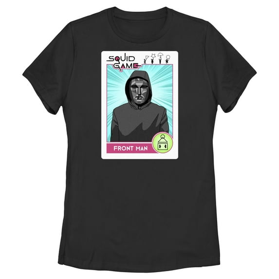 Women's Squid Game Front Man Card Graphic Tee Black Small