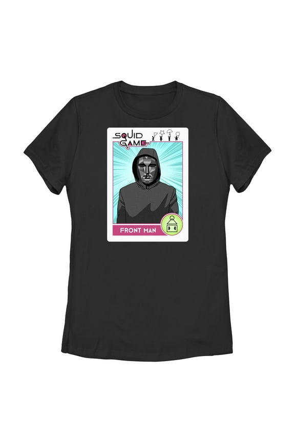Women's Squid Game Front Man Card Graphic Tee Black X Large