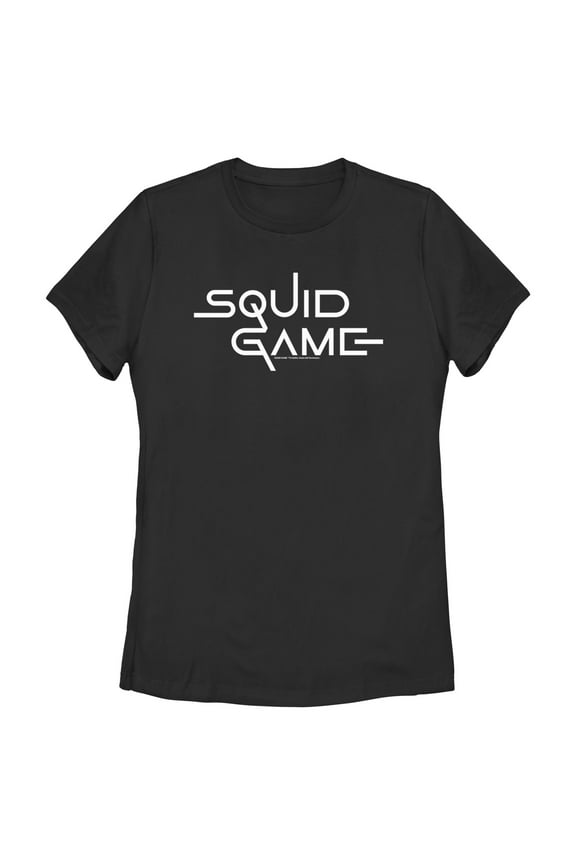 Women's Squid Game Logo Black Graphic Tee Black X Large