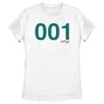 thumbnail image 1 of Women's Squid Game Player 001 Graphic Tee White 2X Large, 1 of 4