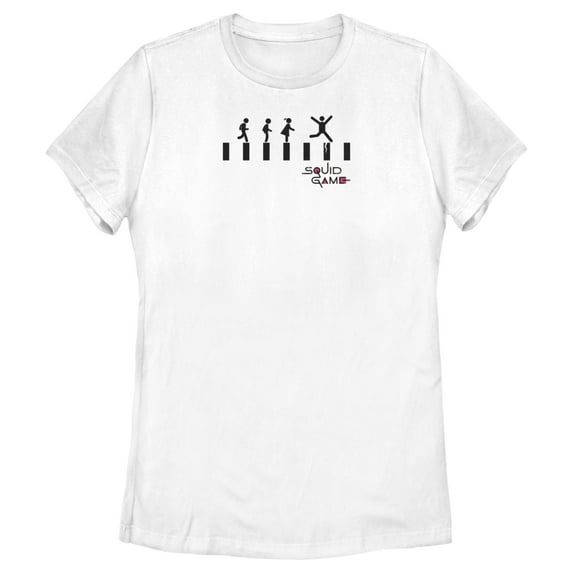 Women's Squid Game Stick Figures Graphic Tee White X Large