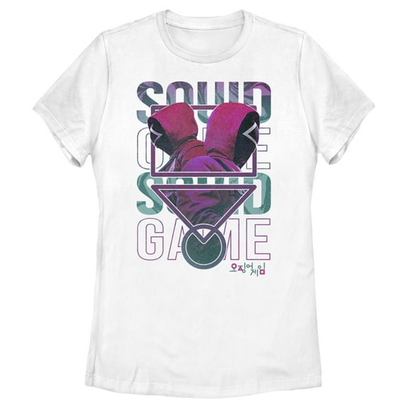 Women's Squid Game Symbols Graphic Tee White Small
