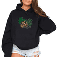 thumbnail image 1 of Women's St Patrick Day Plaid Leopard Clover Lucky Graphic Comfortable Hoodie Casual Hooded long-sleeved Black S-2XL, 1 of 7