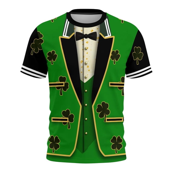 Women's St Patricks Day T Shirts Oversized Crewneck Shamrock Print Short Sleeve Shirt Casual Plus Size Round Neck Loose Funny Graphic Tee