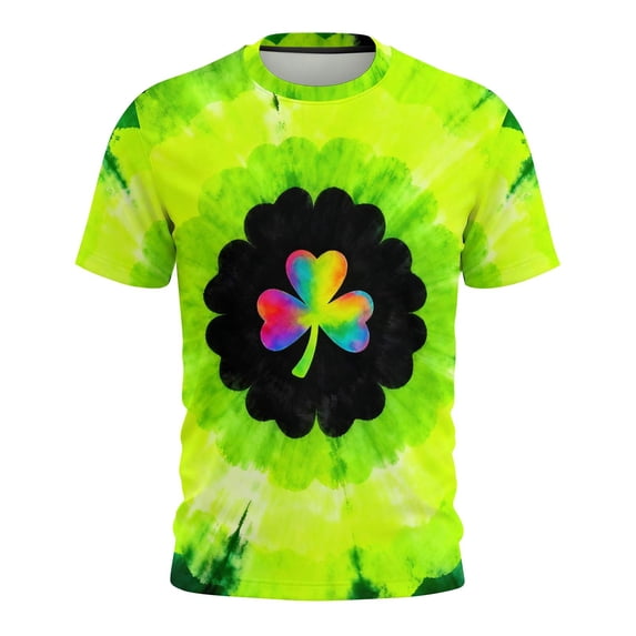Women's St. Patrick Day T Shirts Tops Oversized Crewneck Shamrocks Print Short Sleeve Shirt Casual Plus Size Round Neck Loose Funny Graphic Tees