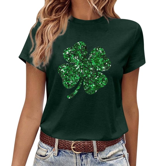 Women's St. Patrick's Day Crew Neck Short Sleeve T Shirt