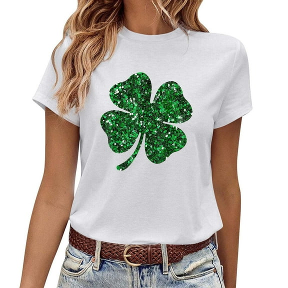 Women's St. Patrick's Day Crew Neck Short Sleeve T Shirt