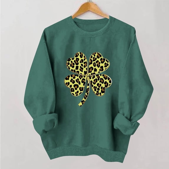 Women's St. Patrick's Day Graphic Print Long Sleeve Round Neck Sweatshirt Top