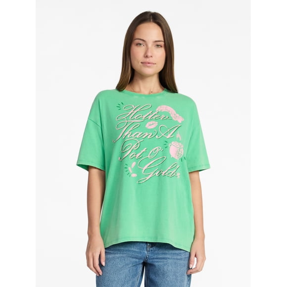 Saint Patrick's Day Women's Hotter Pot of Gold Graphic Tee from Way to Celebrate, Sizes S-XXXL