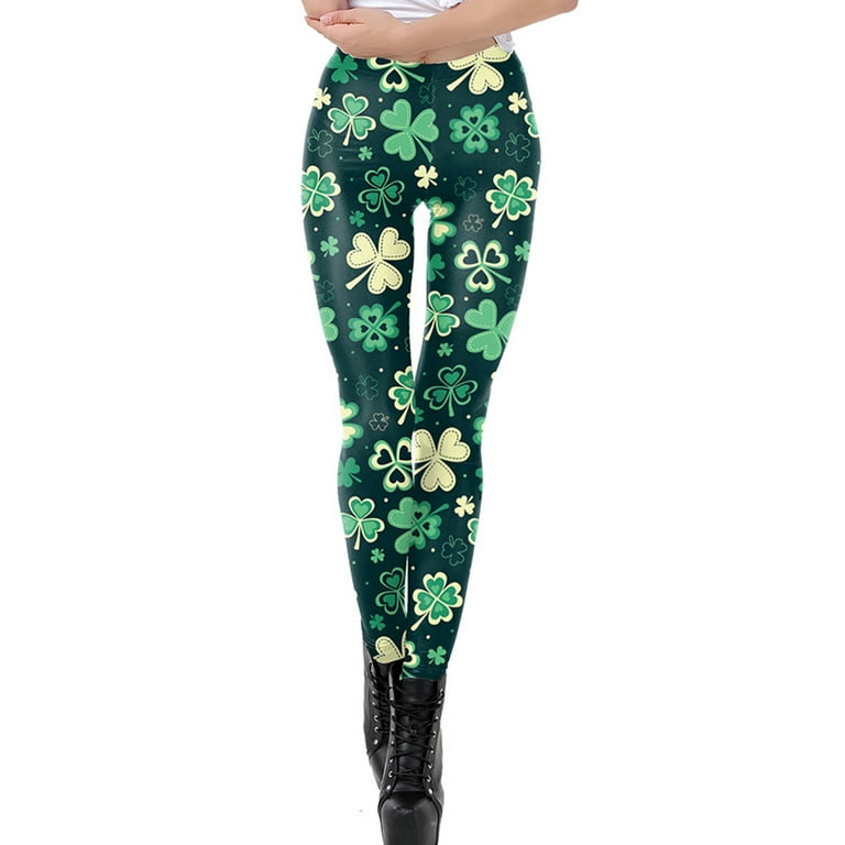 Womens Yoga Pants St.Patrick's Day Irish Green Shamrock Leggings Tights  Strethcy Yoga Pants Buttery Soft Stretchy Gym Pants9 at  Women's  Clothing store
