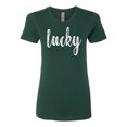 thumbnail image 1 of Women's St. Patrick's Day Lucky Ladies Fit Short Sleeve T-shirt-Forest Green-small, 1 of 4