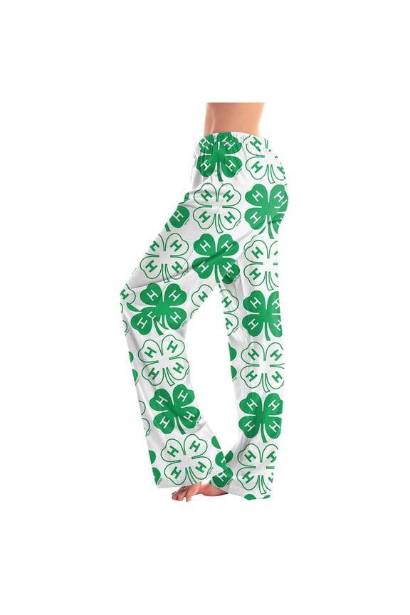 Women's St Patrick's Day Pants Casual Comfortable Drawstring Lounge Pants with Print Full Length Soft Polyester Spring Summer Wear 2026 Mint Green M