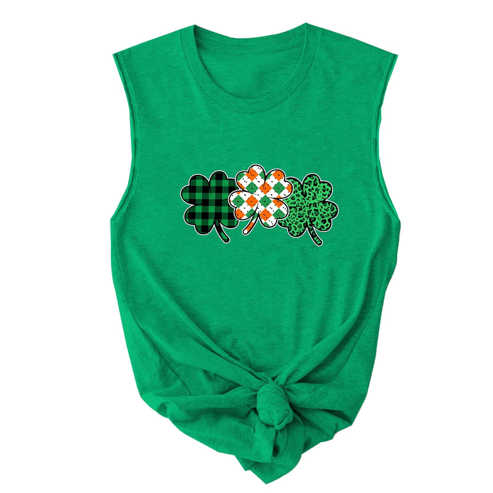 Women's St.Patrick's Day Print Tank Tops Girls Summer Beach Funny ...