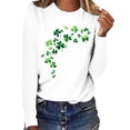thumbnail image 1 of Women's St. Patrick's Day Shirts Cute Shamrock Heart Printed Tee Shirt Casual Long Sleeve Crew Neck Tops (L, Green-14), 1 of 4