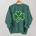 thumbnail image 1 of Women's St. Patrick's Day Sweatshirt Green Printed Crewneck Long Sleeve Casual Pullover Lounge Tops (XS, Green), 1 of 6