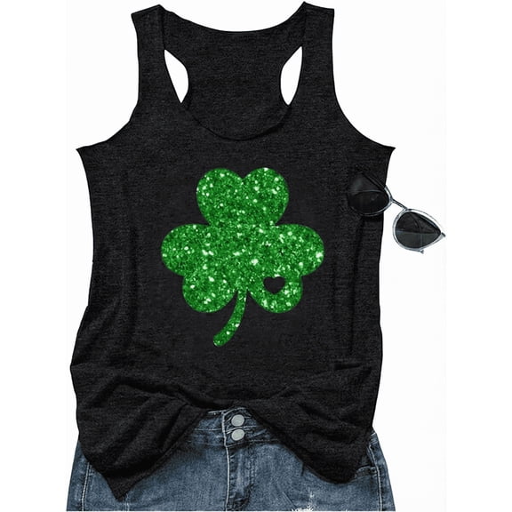 Women's St Patrick's Day Tank Tops Lucky Irish Shamrock Paddy's Day Sleeveless Graphic Tees Tops
