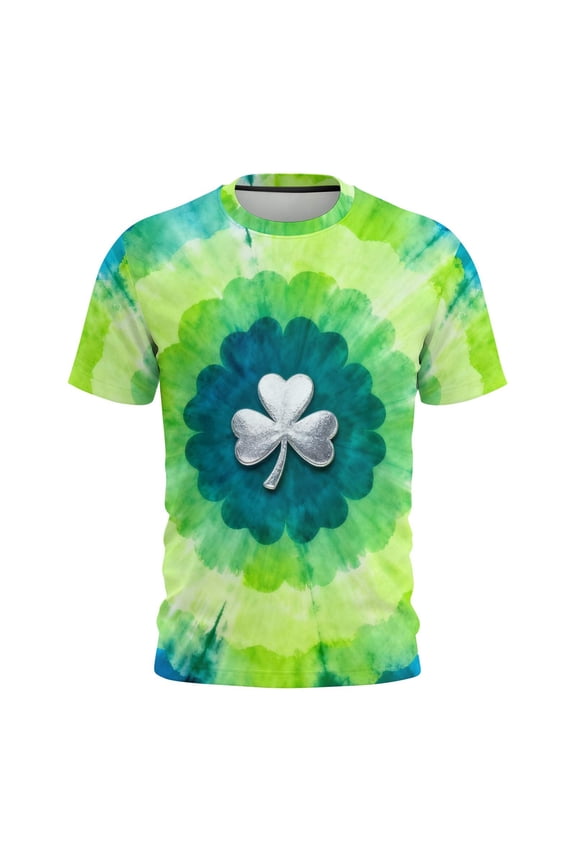 Women's St Patricks Day Summer T Shirt Tops Plus Size Crewneck Shamrocks Print Short Sleeve Shirt Casual Oversized Round Neck Loose Funny Graphic Tees