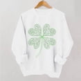 thumbnail image 1 of Women's St Patricks Sweatshirts Crewneck Irish Shamrock Graphic Hoodless Sweatshirt Womens Casual Round Neck Loose Fits Lightweight Comfy Sweatshirt, 1 of 6