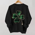 thumbnail image 1 of Women's St Patricks Sweatshirts Crewneck Irish Shamrock Graphic Hoodless Sweatshirt Womens Casual Round Neck Loose Fits Lightweight Comfy Sweatshirt, 1 of 6