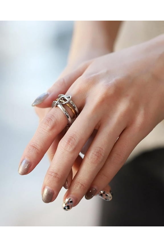 Women's Stackable Rings No Tarnish 18K Gold Plated Interlocking Rings Stacking Set, Delicate Square Crystal Zirconia CZ Fashion Ring, Jewelry Gift for Women