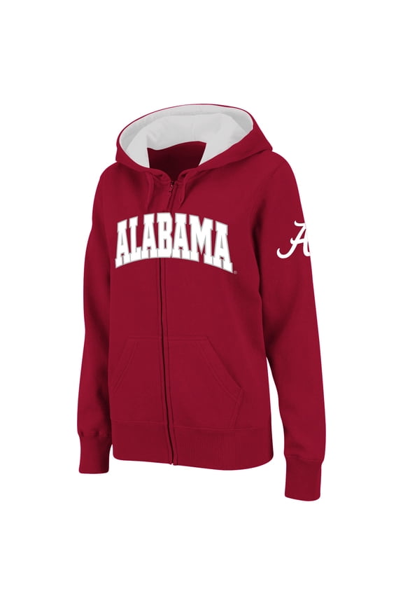 Women's Stadium Athletic Crimson Alabama Crimson Tide Arched Name Full-Zip Hoodie
