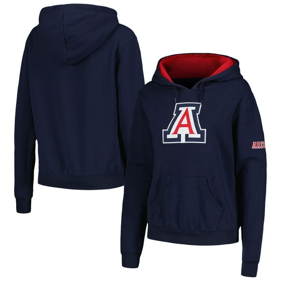 Women's Stadium Athletic Navy Arizona Wildcats Big Logo Pullover Hoodie