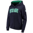 thumbnail image 1 of Women's Stadium Athletic Navy Notre Dame Fighting Irish Arched Name Full-Zip Hoodie, 1 of 3
